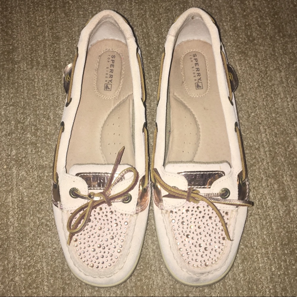 Sperry Angelfish boat shoe in pink, rose gold